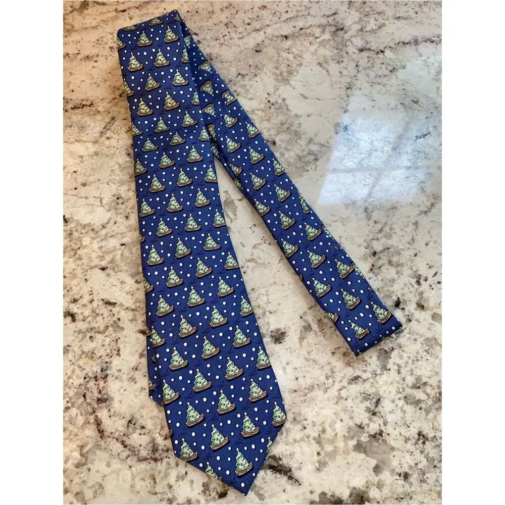 Vineyard Vines Boys 100% Silk Christmas Tree Tie